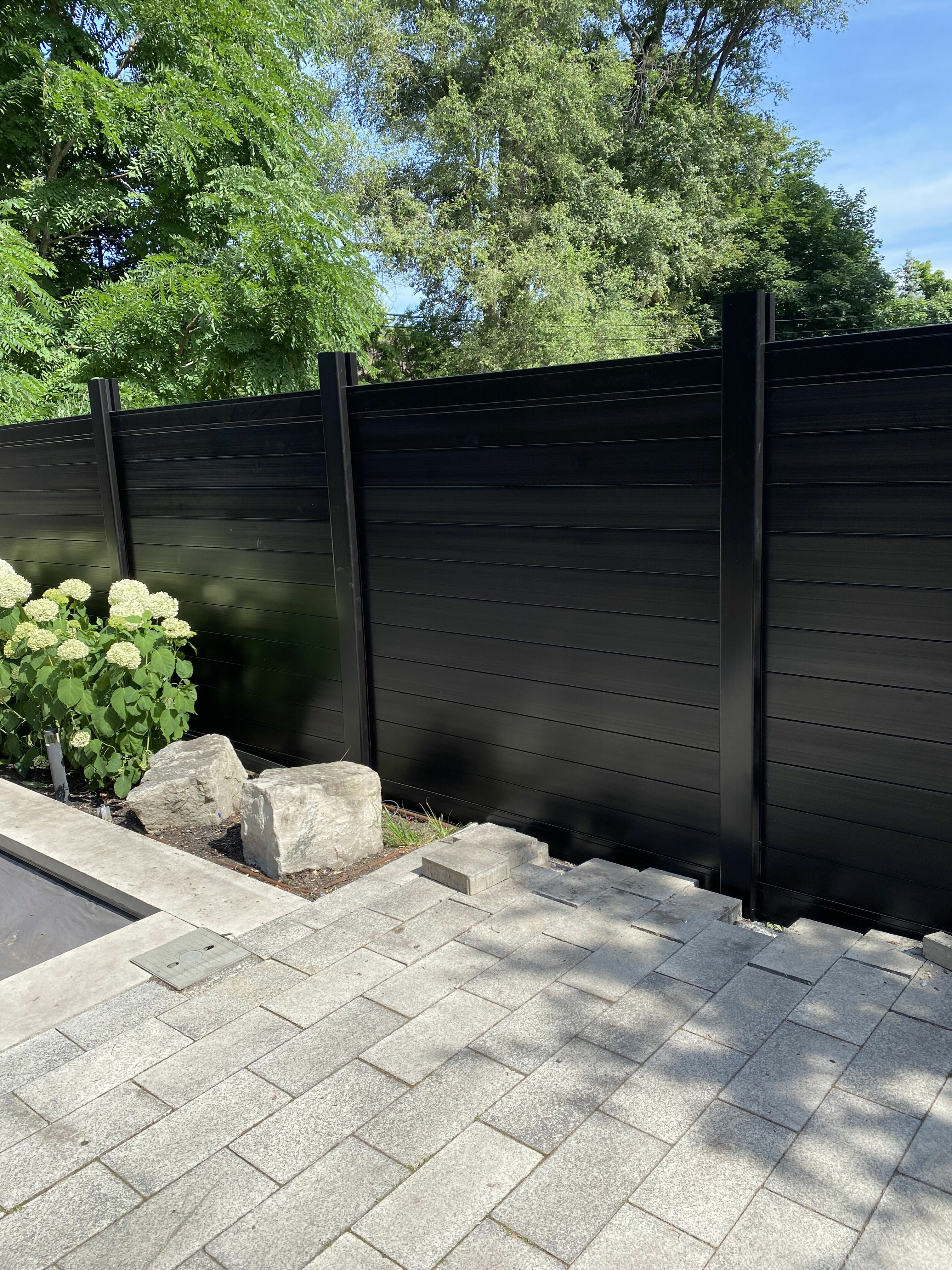 black vinyl fence