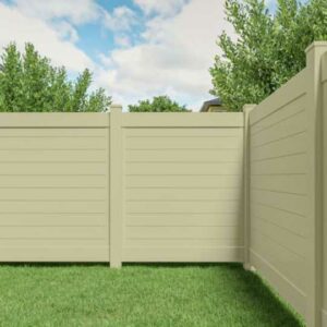 Horizontal Tan Vinyl Fence Panels