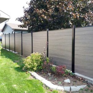 Horizontal Taupe-Teak Vinyl Fence Panels