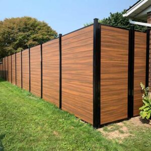 Horizontal Mocha Walnut Vinyl Fence Panels